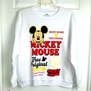 Disney Mickey Mouse Sweatshirt White 3XL New no Tags NWOT Shirt